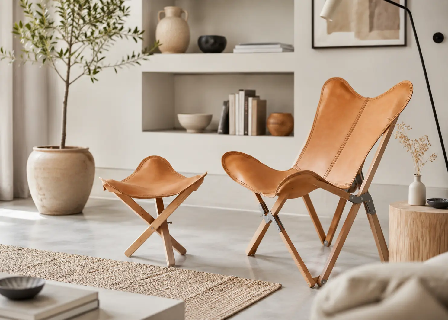 Selección de productos modernos para el hogar y la vida diaria en ambiente minimalista